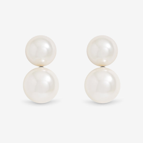 Mood Cream Pearl Double Drop Earrings