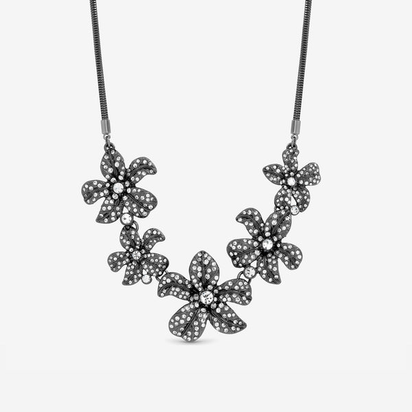 Mood Hematite Crystal Floral Statement Allway Necklace