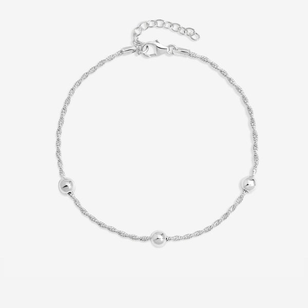 Simply Silver Sterling Silver 925 Polished Station Allway Bracelet