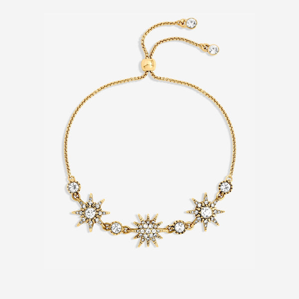 Mood Antique Gold Crystal Celestial Toggle Bracelet