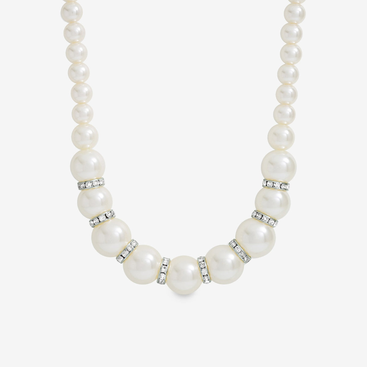 Mood Hematite Crystal & Cream Pearl Beaded Necklace