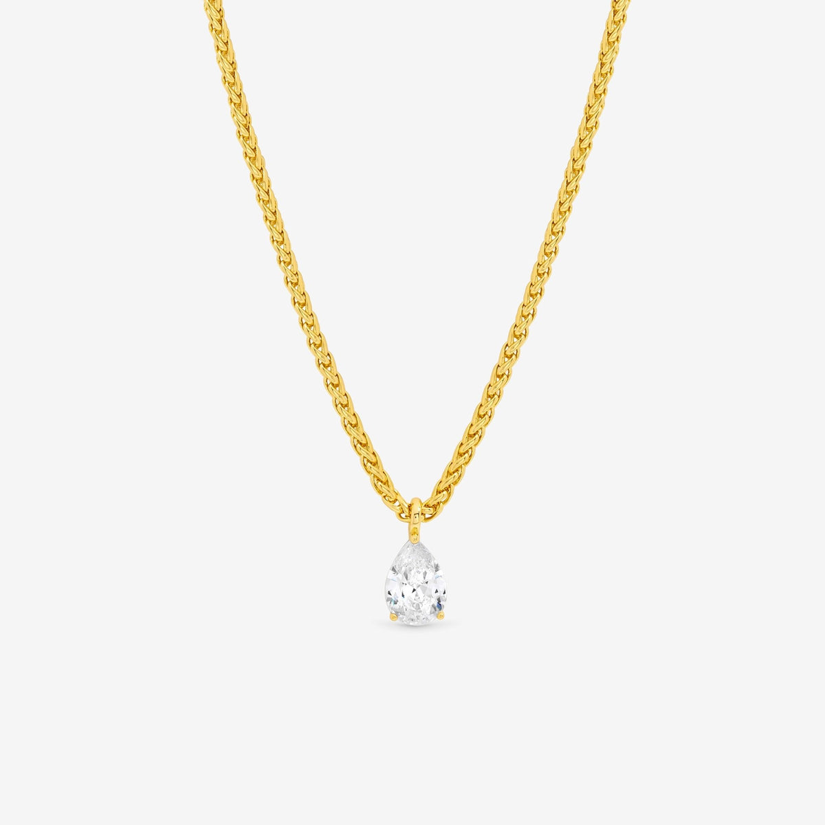 Jon Richard 18ct Gold Plated Chain and Cubic Zirconia Peardrop Necklace