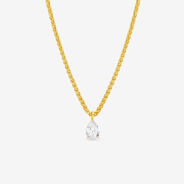 Jon Richard 18ct Gold Plated Chain and Cubic Zirconia Peardrop Necklace
