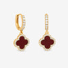 Jon Richard Gold Plated and Carnelian Clover Huggie Earrings