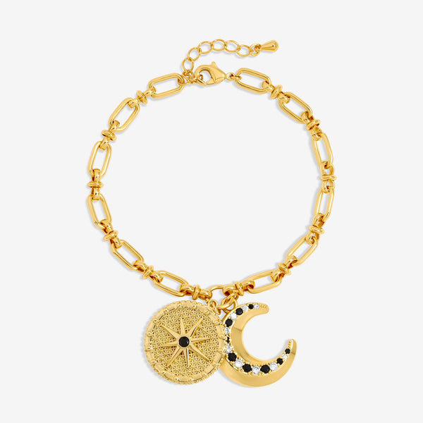 Inicio 14ct Gold Plated Celestial Charm Bracelet - Gift Pouch