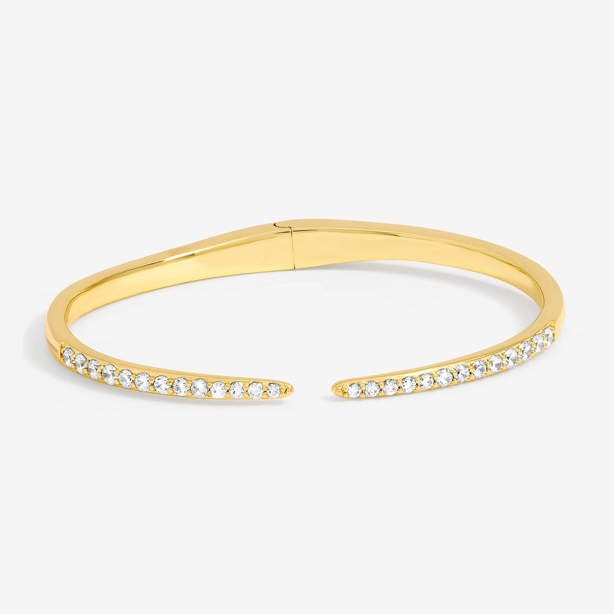 Inicio 14ct Gold Plated and Crystal Open Bangle - Gift Pouch