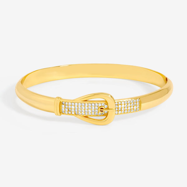 Jon Richard 18ct Gold Plated and Pave Buckle Bangle