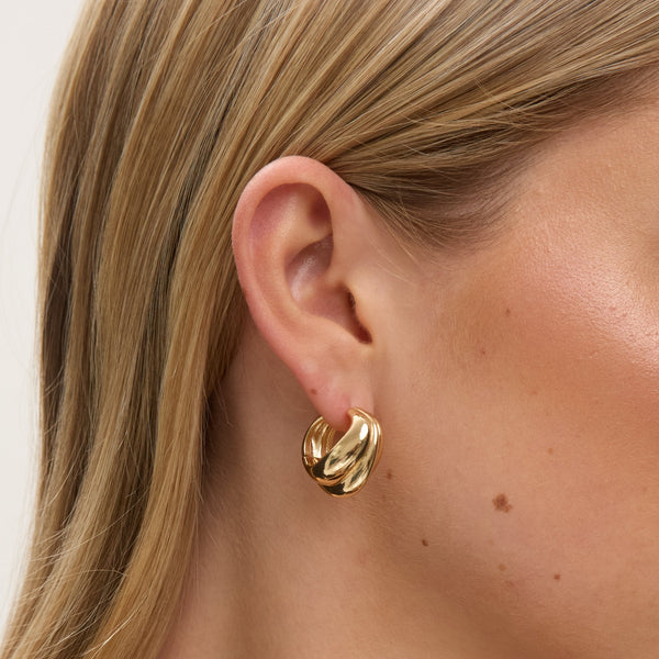 Jon Richard Gold Plated Domed Hoops