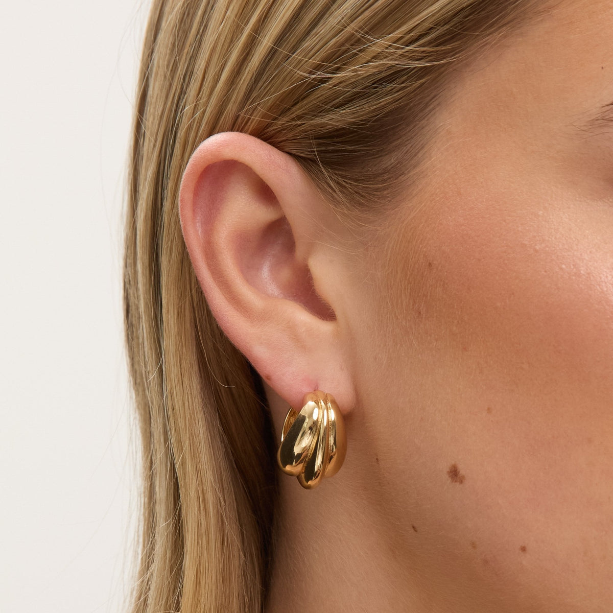 Jon Richard Gold Plated Domed Hoops