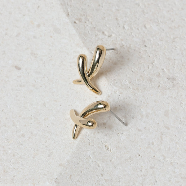 Jon Richard Gold Plated Polished Kiss Earrings