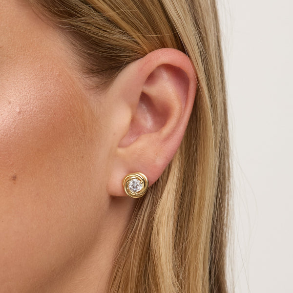 Jon Richard Gold Plated and Crystal Knot Earrings