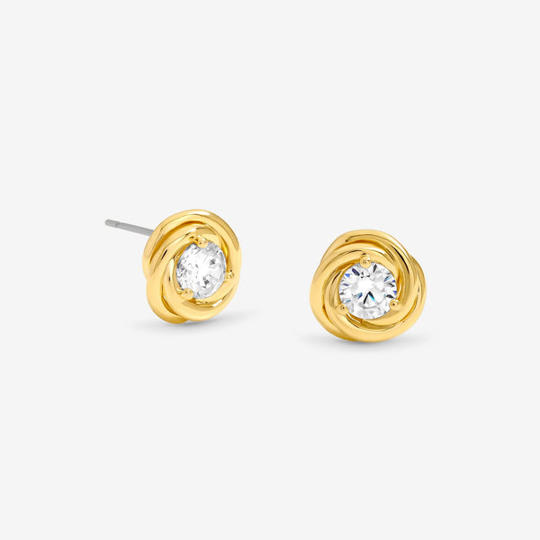 Jon Richard Gold Plated and Crystal Knot Earrings