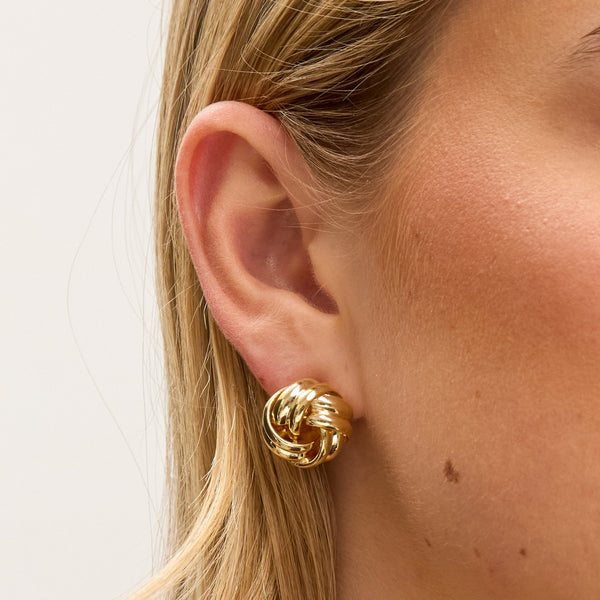 Jon Richard Gold Plated Knot Stud Earrings