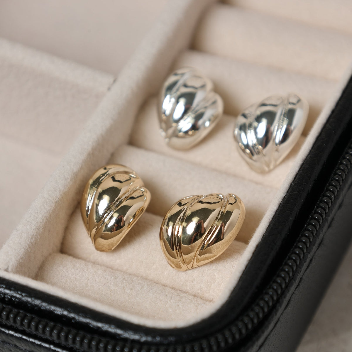 Jon Richard Gold Plated Mini Ribbed Stud Earrings