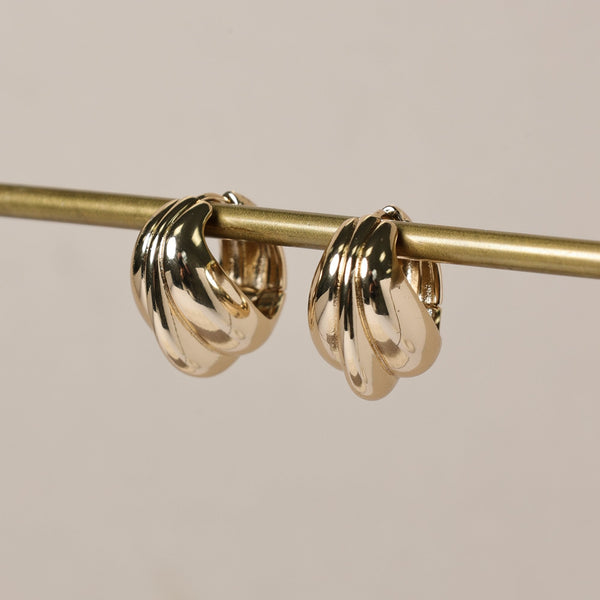 Jon Richard Gold Plated Mini Ribbed Stud Earrings