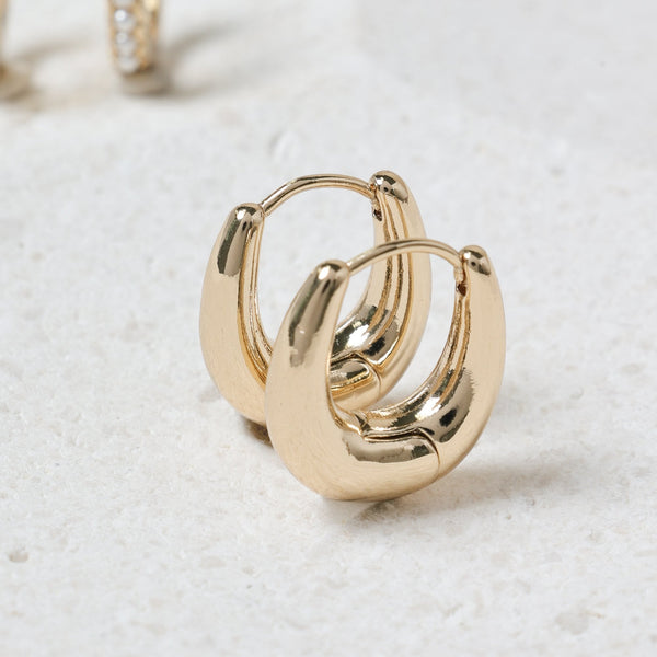 Jon Richard Gold Polished and Pearl Hoops - Pack of 2