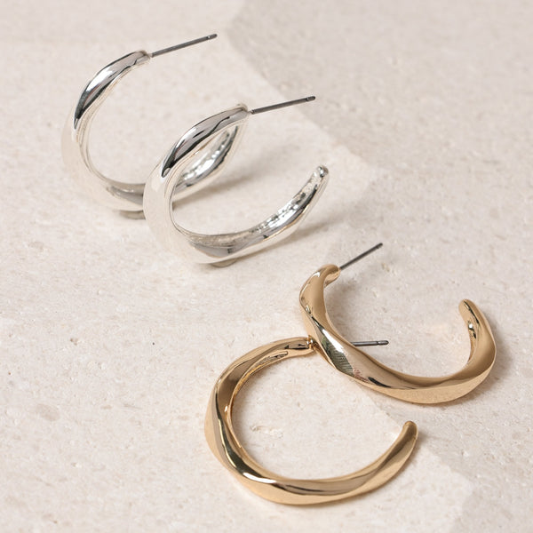 Jon Richard Gold Plated Polished Twist Hoop Earrings