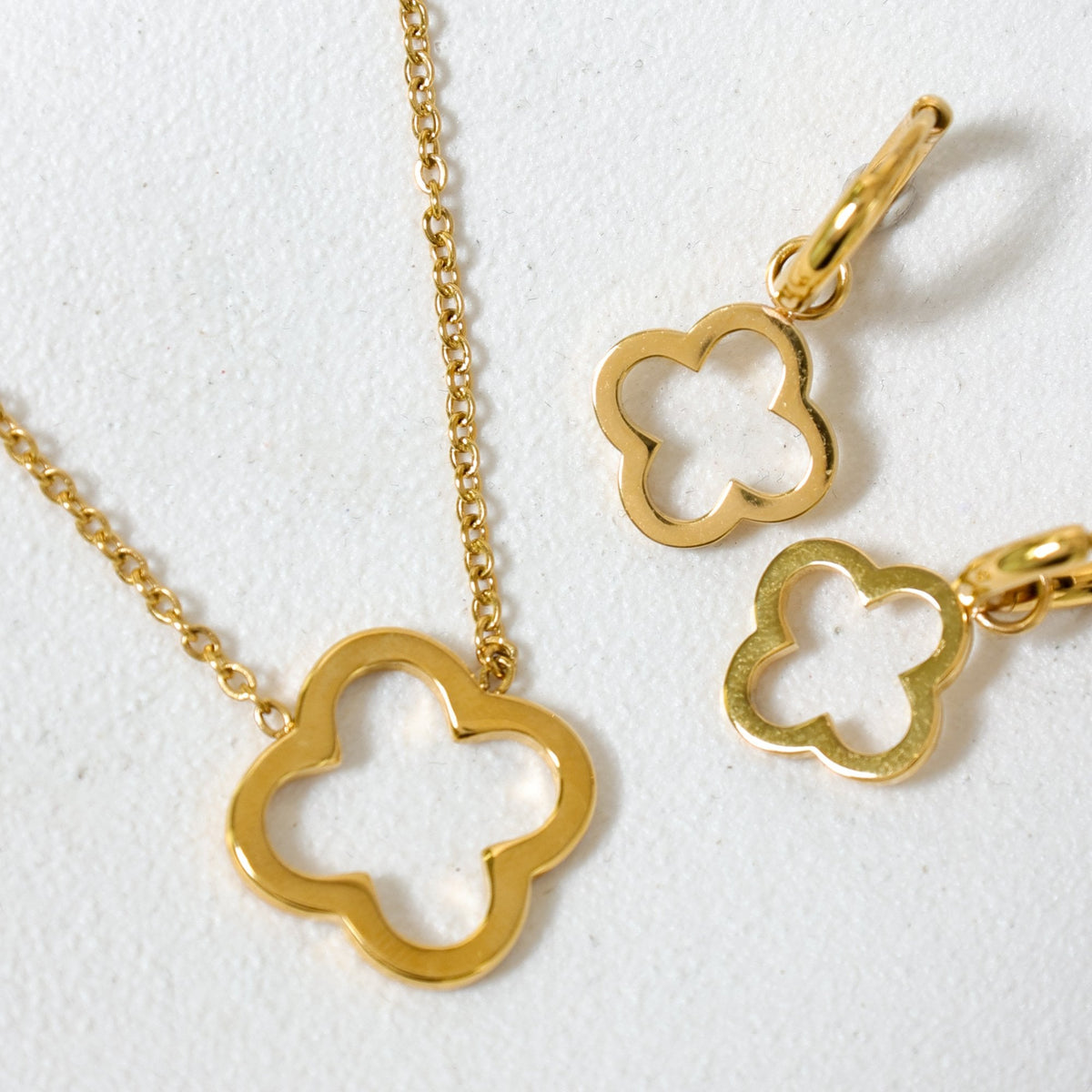 Jon Richard Waterproof Gold Plated Clover Huggie Hoops