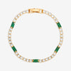 Jon Richard Gold Plated Round Stone and Emerald Tennis Bracelet