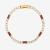 Jon Richard Gold Plated Round Stone and Ruby Tennis Bracelet
