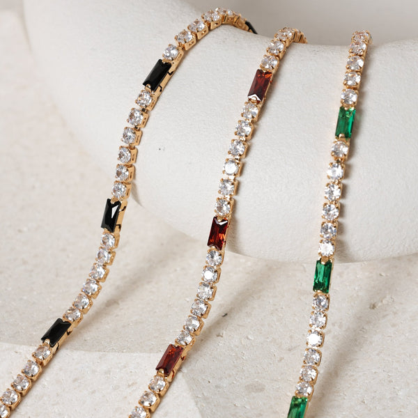 Jon Richard Gold Plated Round Stone and Jet Tennis Bracelet