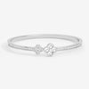 Jon Richard Rhodium Plated and Pave Clover Bangle