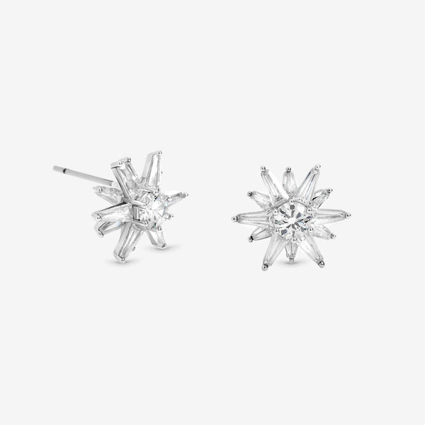 Jon Richard Silver Plated Cubic Zirconia Celestial Star Stud Earrings