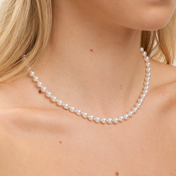 Jon Richard Silver Plated 6mm Knotted Pearl Necklace