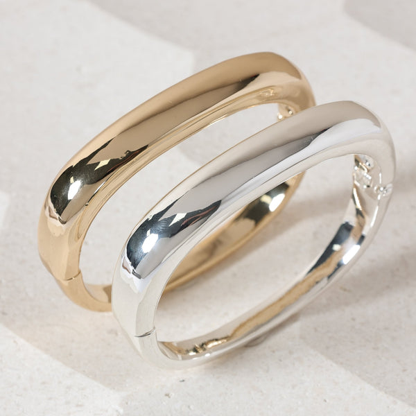 Jon Richard Silver Plated Polished Rectanglar Bangle