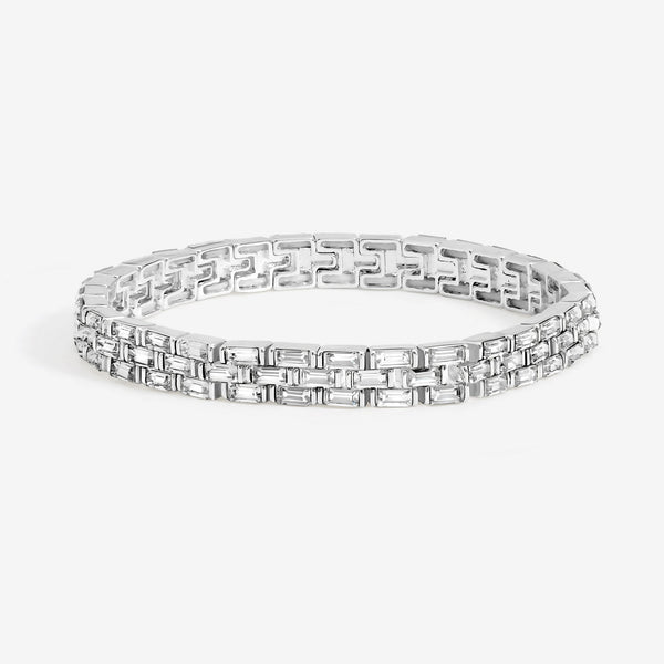 Jon Richard Silver Plated and Crystal Chain Stretch Bracelet