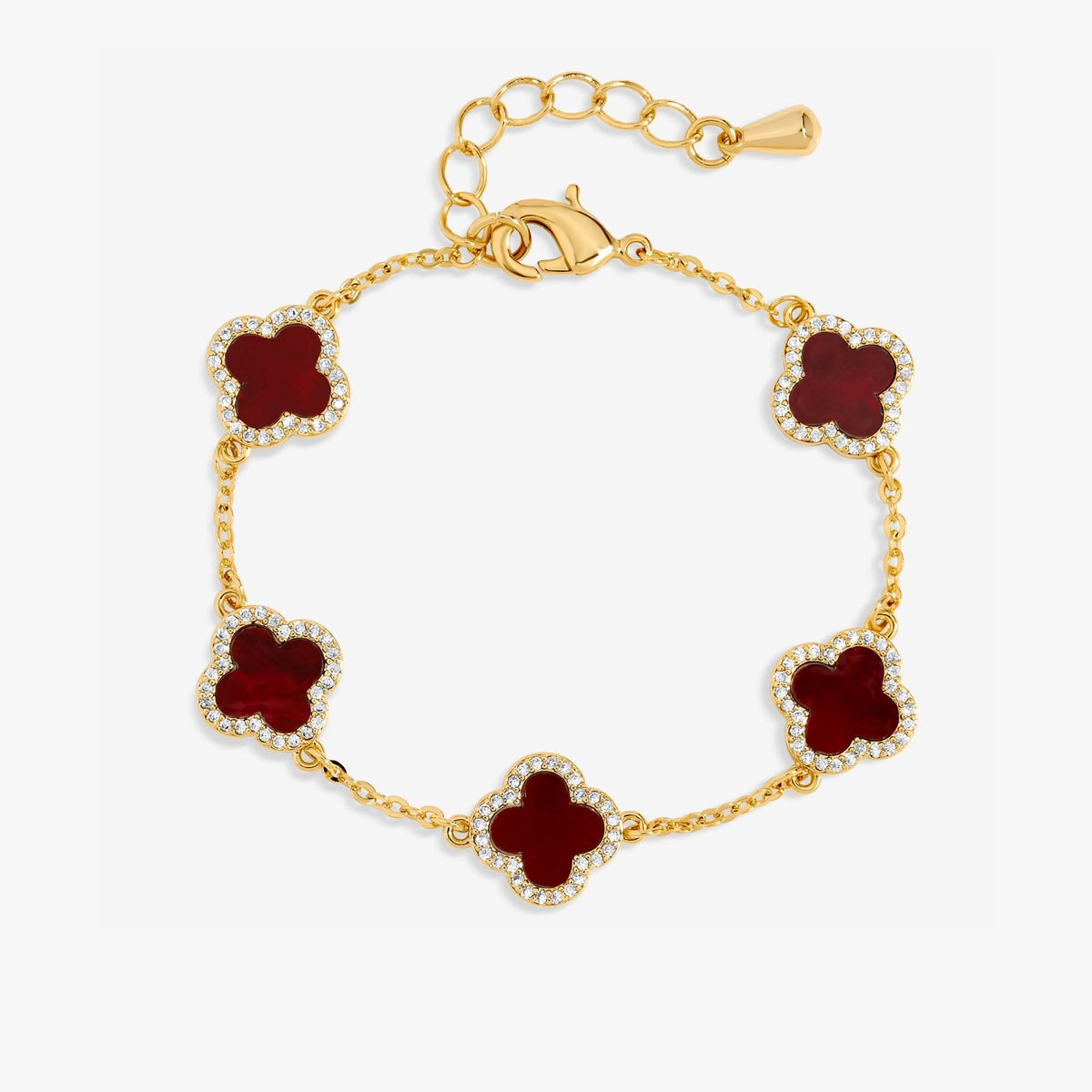 Jon Richard Gold Plated Carnelian Clover Bracelet