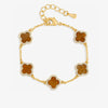 Jon Richard Gold Plated Tigers Eye Clover Bracelet