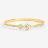 Jon Richard Gold Plated and Pave Clover Bangle