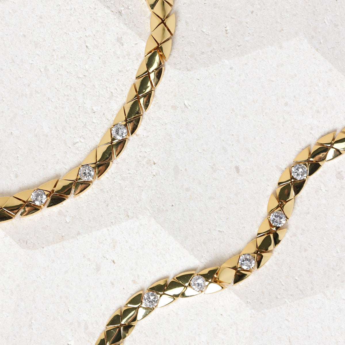 Jon Richard 18ct Gold Plated and Crystal Flat Chain Bracelet