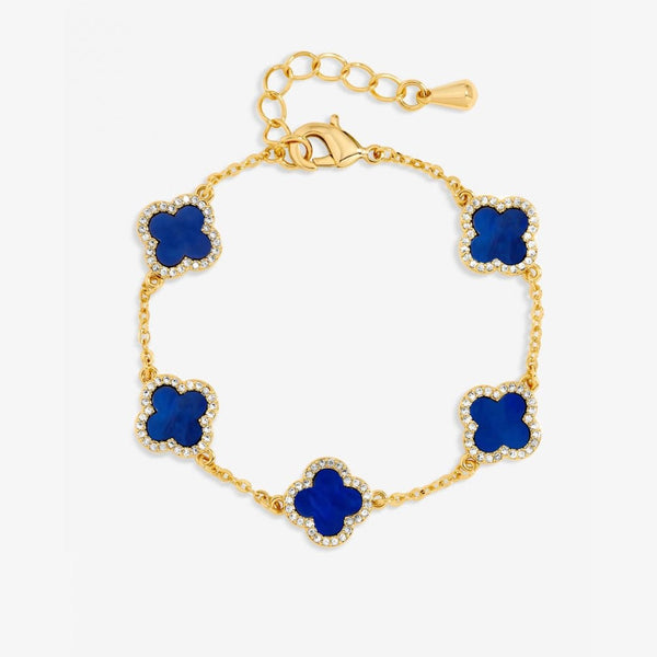 Jon Richard Gold Plated Lapis Clover Bracelet