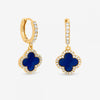 Jon Richard Gold Plated and Lapis Clover Huggie Earrings