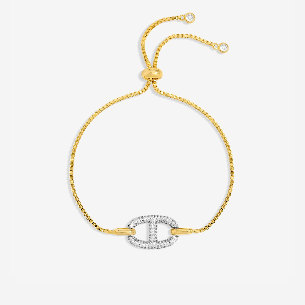 Jon Richard 18ct Gold Plated and Crystal Toggle Bracelet