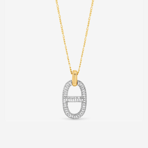 Jon Richard 18ct Gold Plated Two Tone Pave Link Necklace