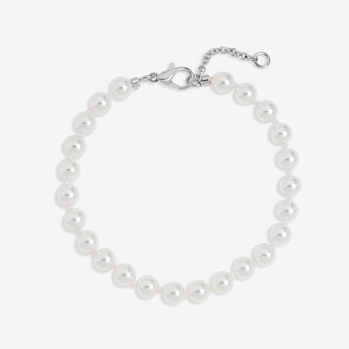 Jon Richard Silver Plated 6mm Knotted Pearl Bracelet