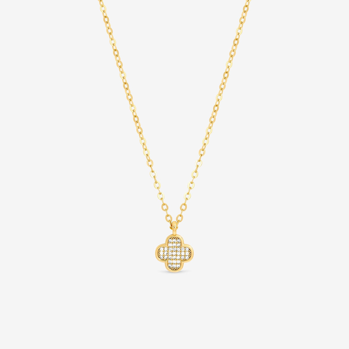 Jon Richard Gold Plated Mirco Pave Clover Pendant