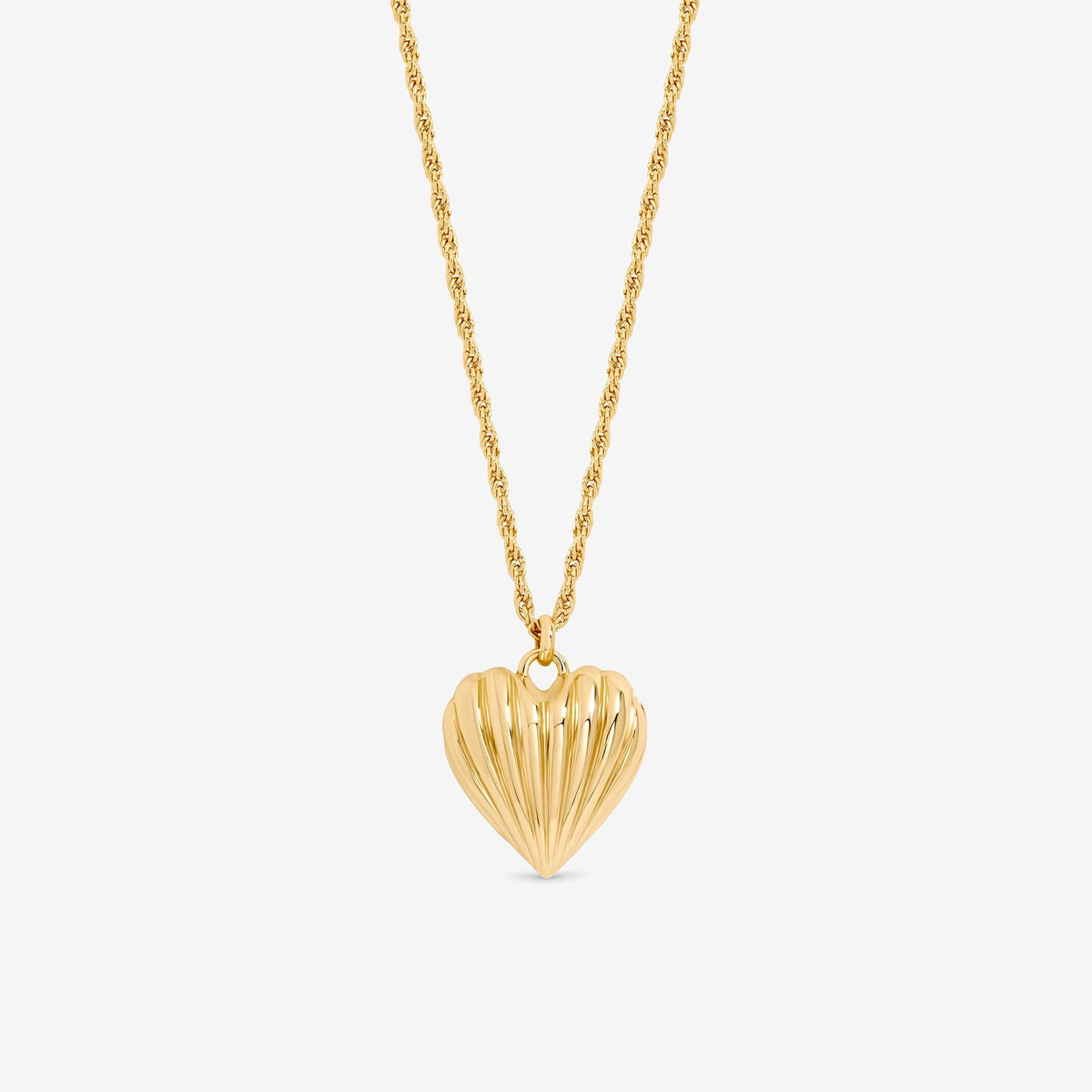 Jon Richard Gold Plated Ridge Heart Long Pendant