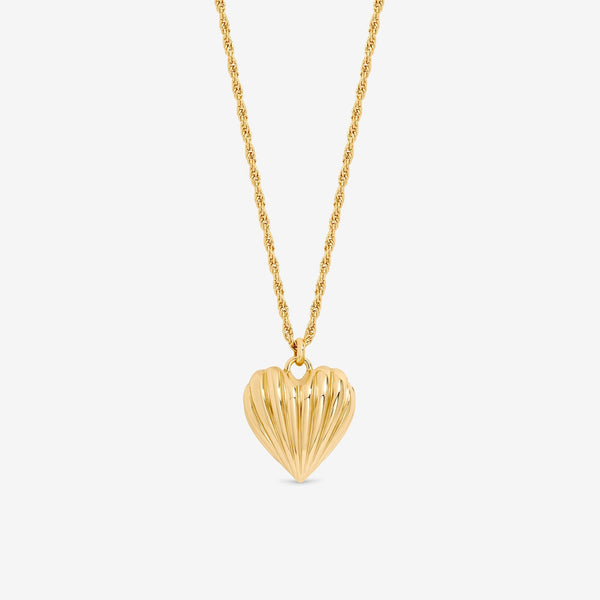 Jon Richard Gold Plated Ridge Heart Long Pendant
