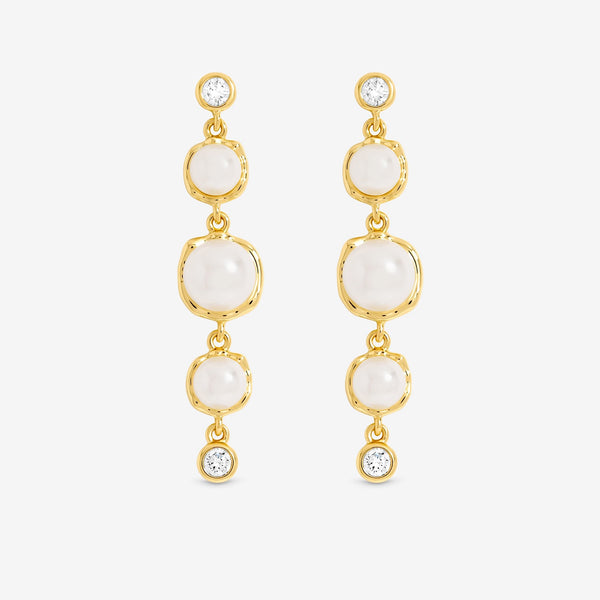 Jon Richard 14ct Gold Plated Graduated Pearl Drop Earrings