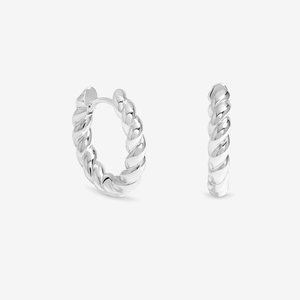 Jon Richard Silver Plated Twist Hoop Earrings