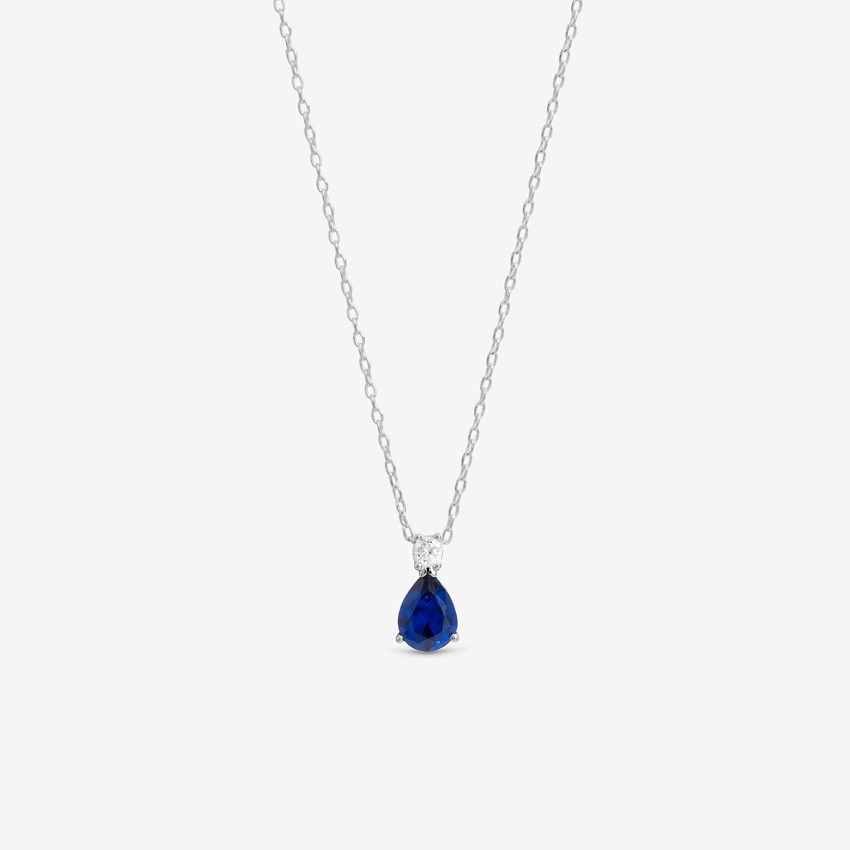 Simply Silver Sterling Silver 925 Cubic Zirconia Sapphire Pendant - Gift Pouch