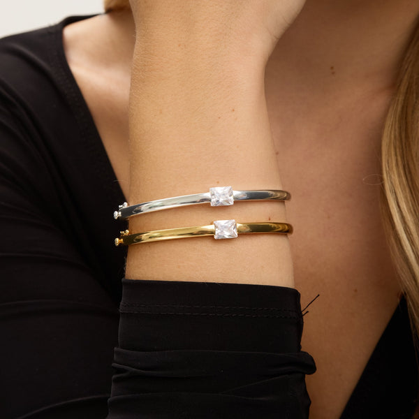 Jon Richard 14K Gold Plated and Cubic Zirconia Stone Bangle