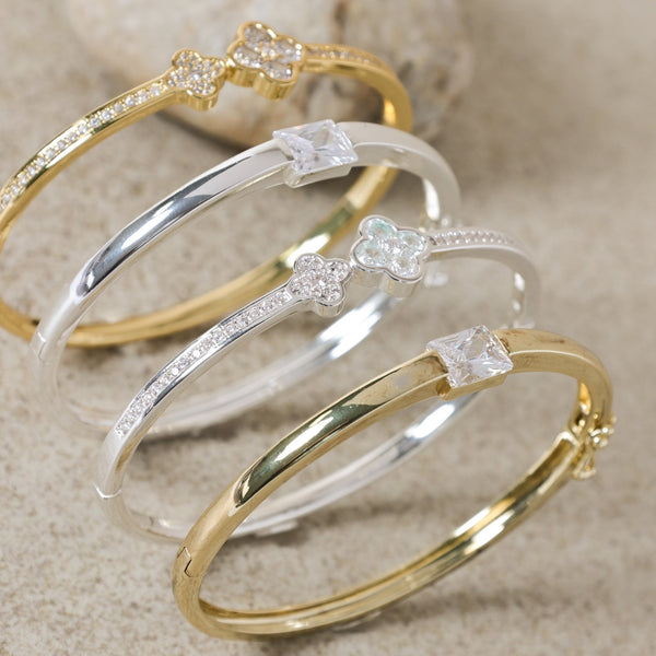 Jon Richard 14K Gold Plated and Cubic Zirconia Stone Bangle