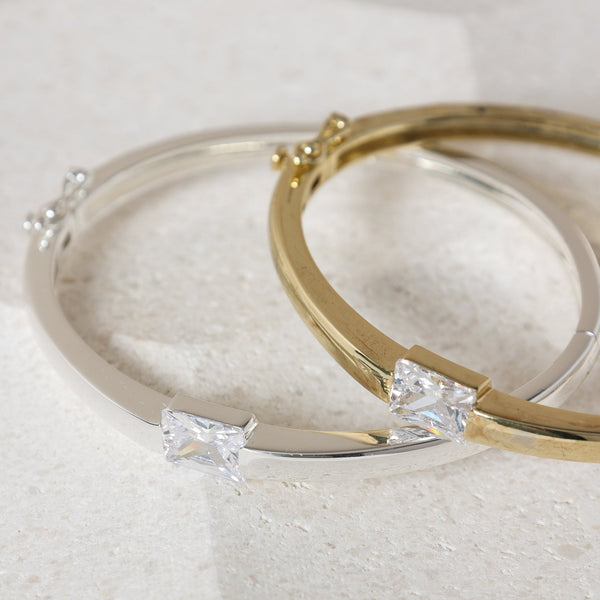 Jon Richard 14K Gold Plated and Cubic Zirconia Stone Bangle