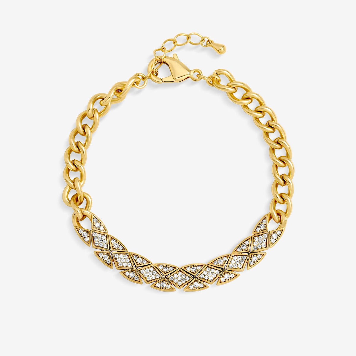 Jon Richard 14ct Gold Plated and Pave Link Bracelet