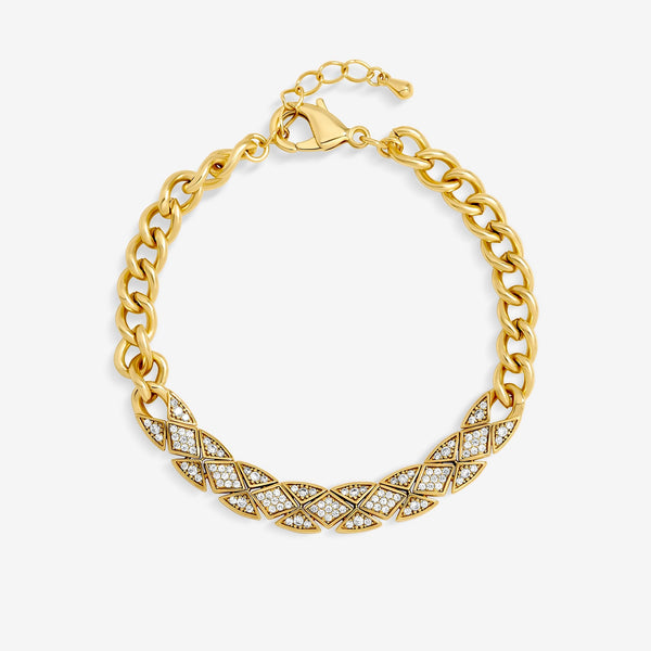 Jon Richard 14ct Gold Plated and Pave Link Bracelet